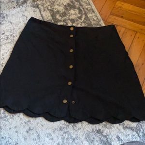 Scalloped faux suede skirt
